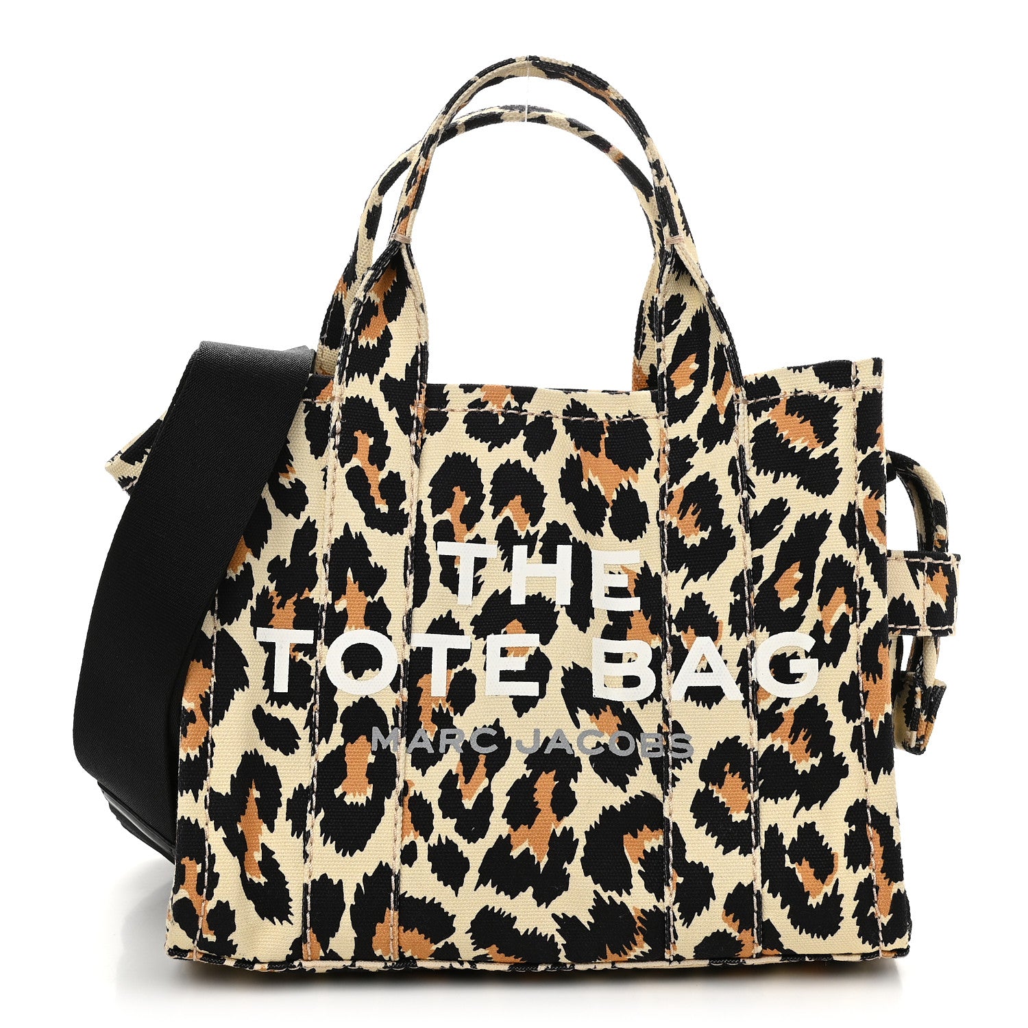 Marc Jacobs Cotton Canvas Leopard Print Mini The Traveler Tote Bag 1 of 9