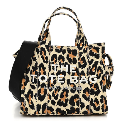 Marc Jacobs Cotton Canvas Leopard Print Mini The Traveler Tote Bag 1 of 9