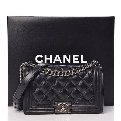 Chanel Calfskin Double Stitch Medium Boy Flap Black 15 of 15