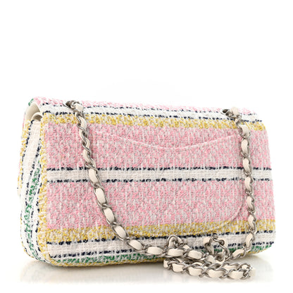 Chanel Tweed Quilted Medium Double Flap Yellow White Ochre 3 of 10