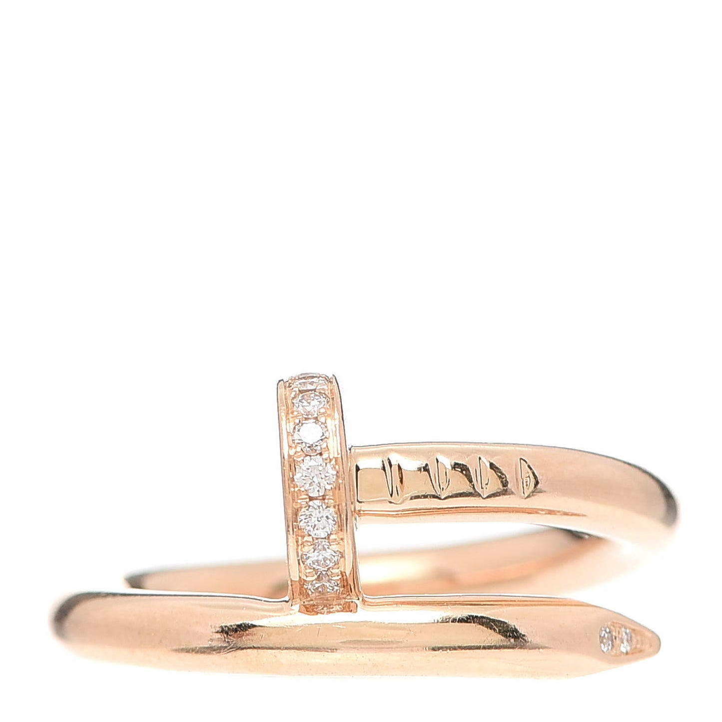 18K Pink Gold Diamond Juste Un Clou Ring 50 5.25