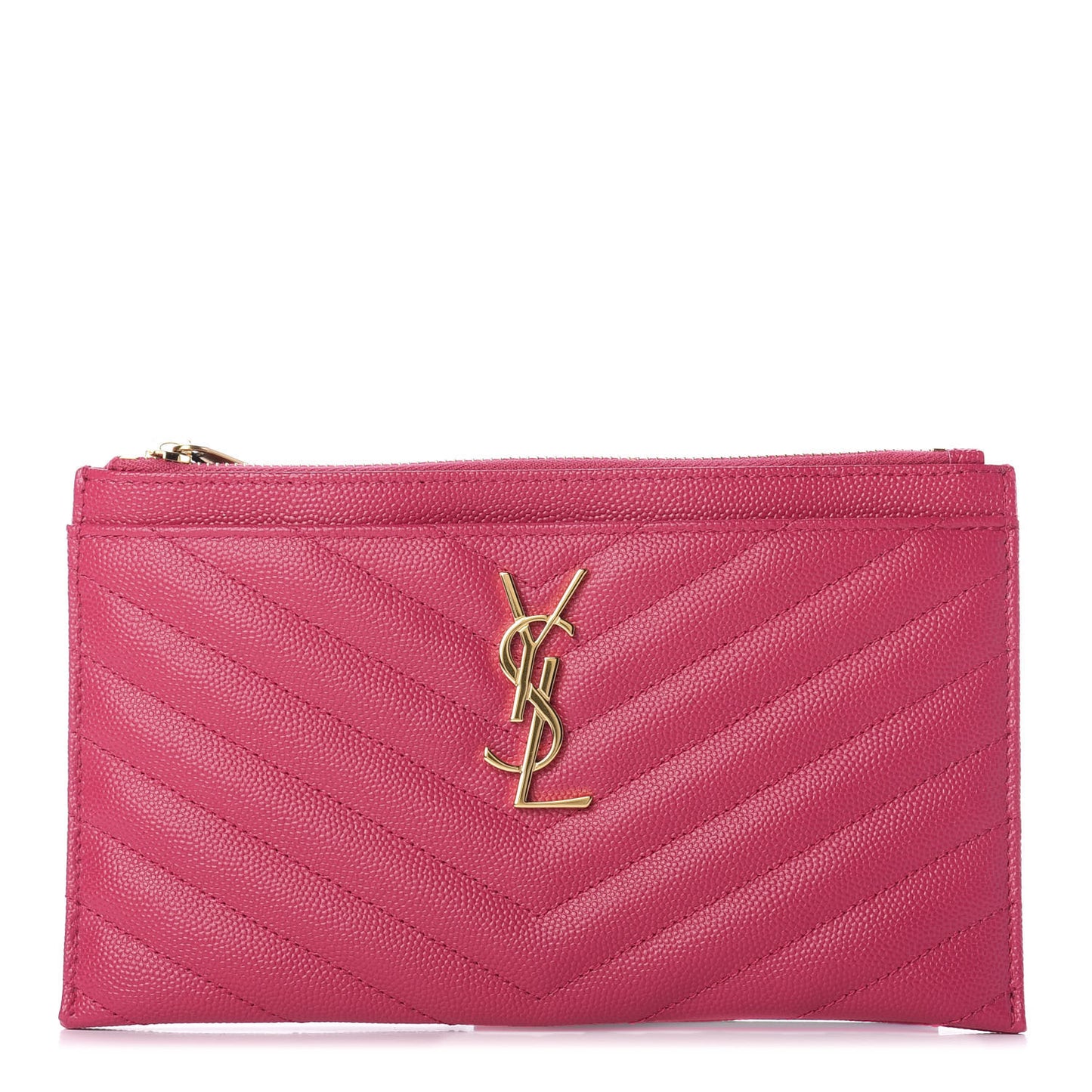 Grain De Poudre Chevron Monogram Bill Pouch Bright Pink