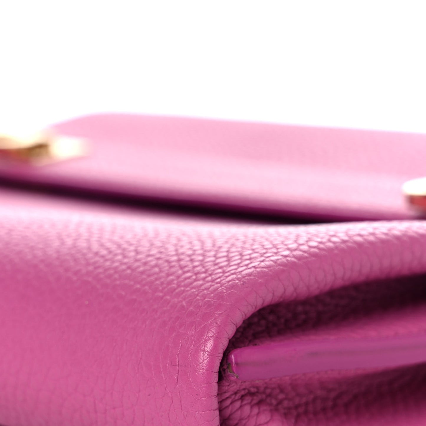 Grained Calfskin Mya Flip Lock Shoulder Bag Pink