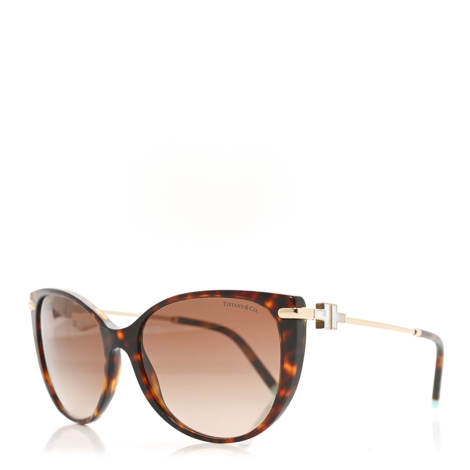 Tiffany Acetate Metal Mother of Pearl T Wire Sunglasses TF4178 Havana Brown 1 of 7