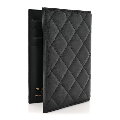 Chanel Caviar Quilted Crystal CC Passport Holder Black 3 of 8