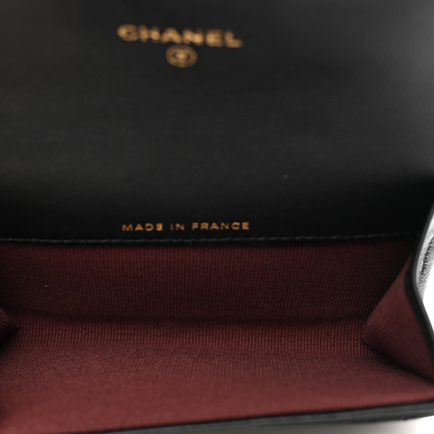 Lambskin Quilted Flap Card Holder Black