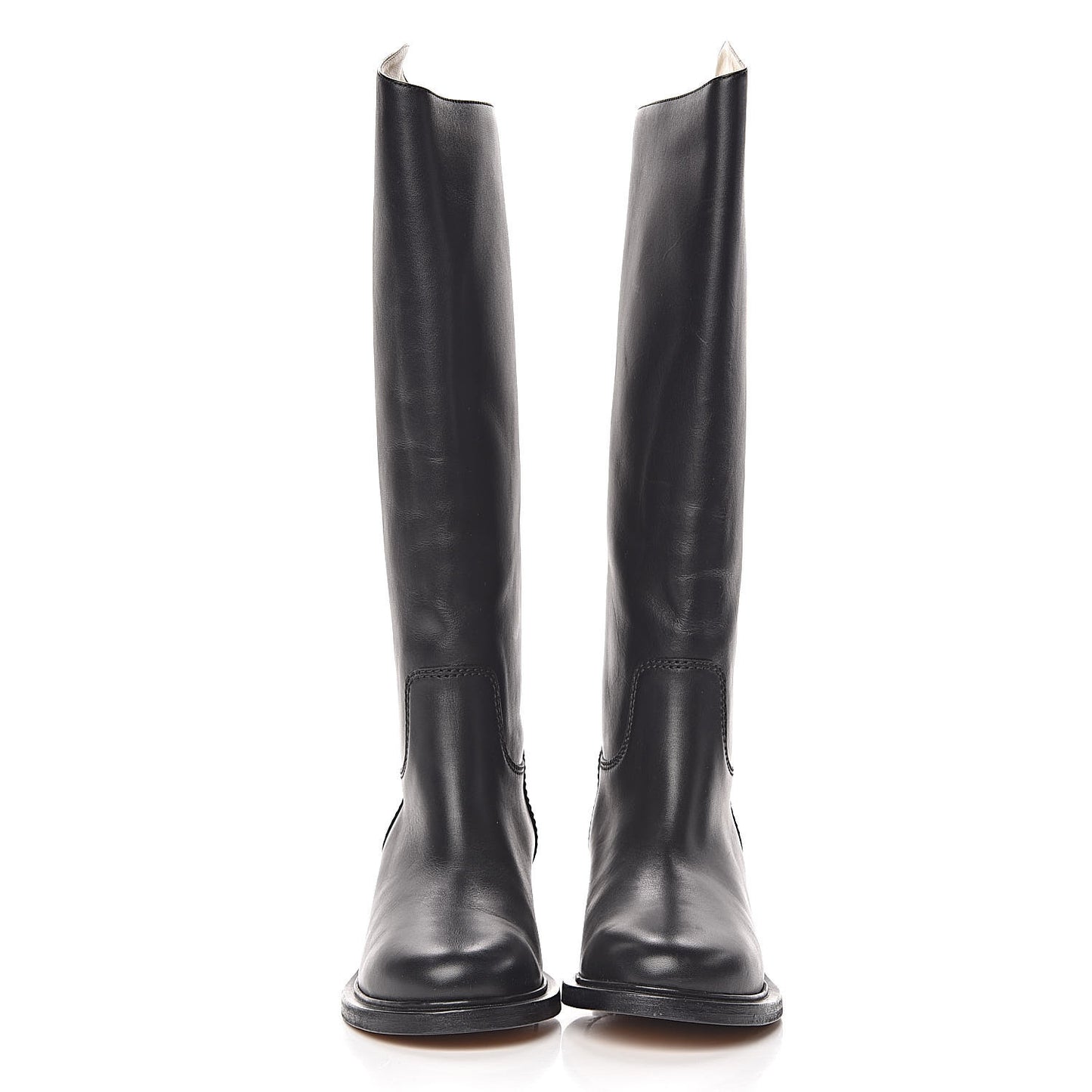 Calfskin Knee High Boots 41 Black