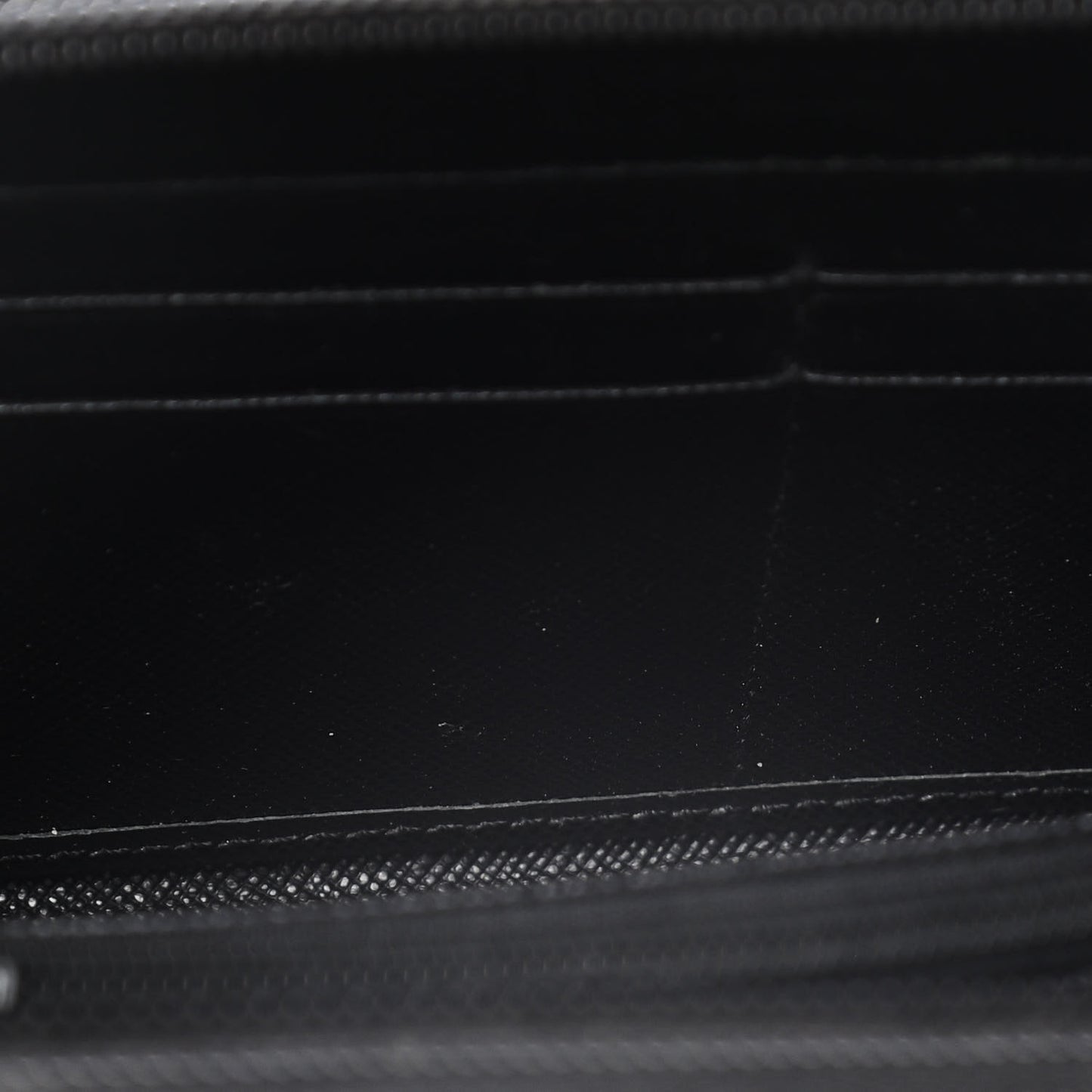 Saffiano Triangle Zip Around Wallet Black