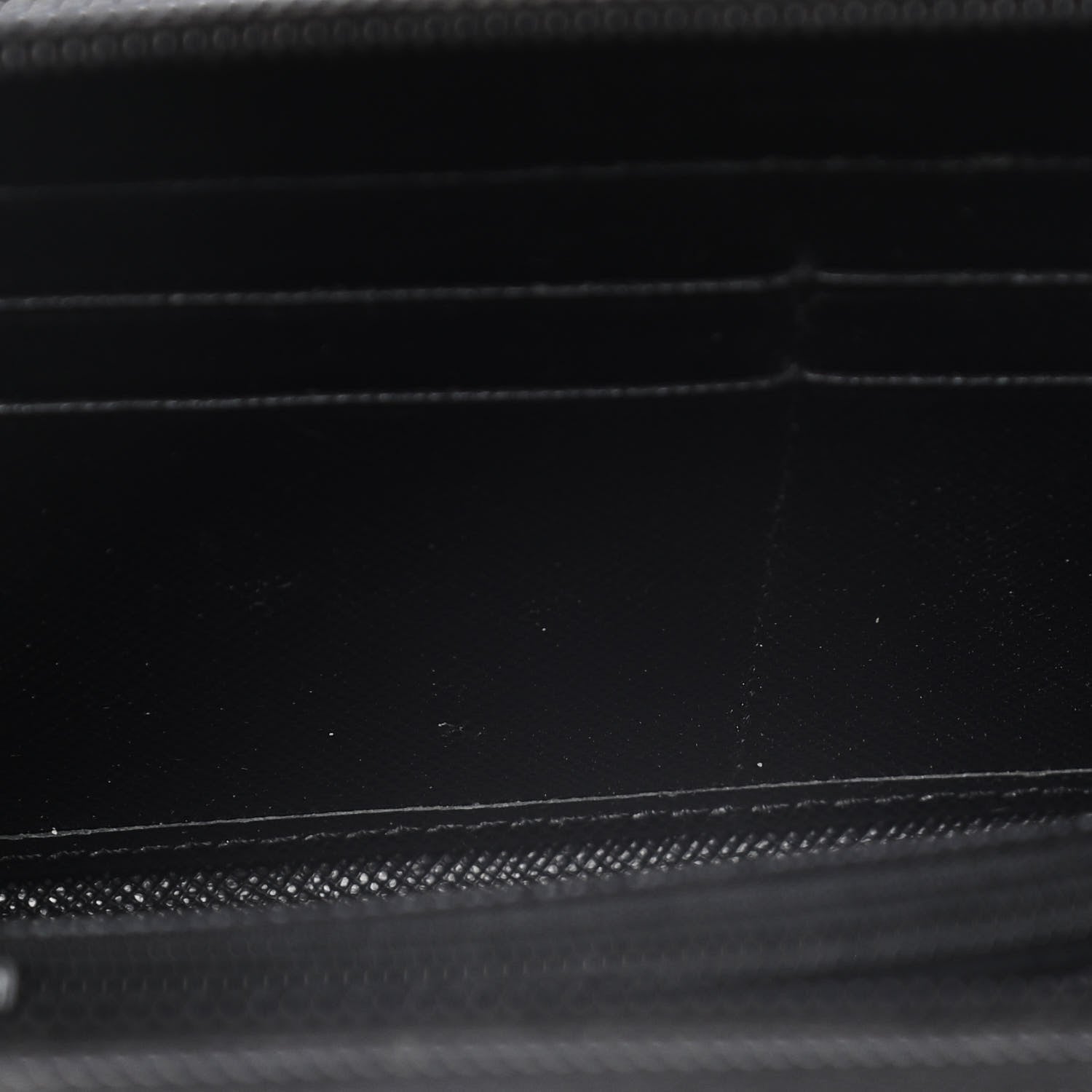 Prada Saffiano Triangle Zip Around Wallet Black 14 of 15