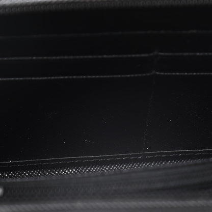 Prada Saffiano Triangle Zip Around Wallet Black 14 of 15