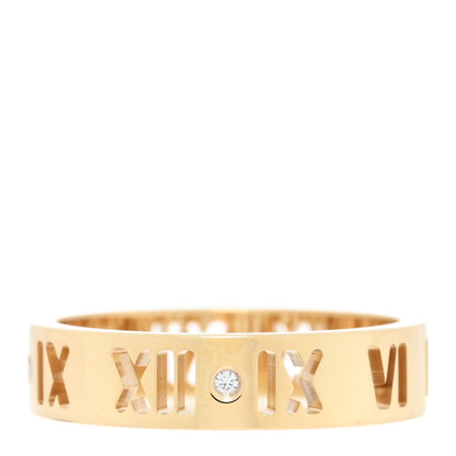 Tiffany 18K Yellow Gold Diamond Wide Atlas Pierced Ring 55 7.25 1 of 4