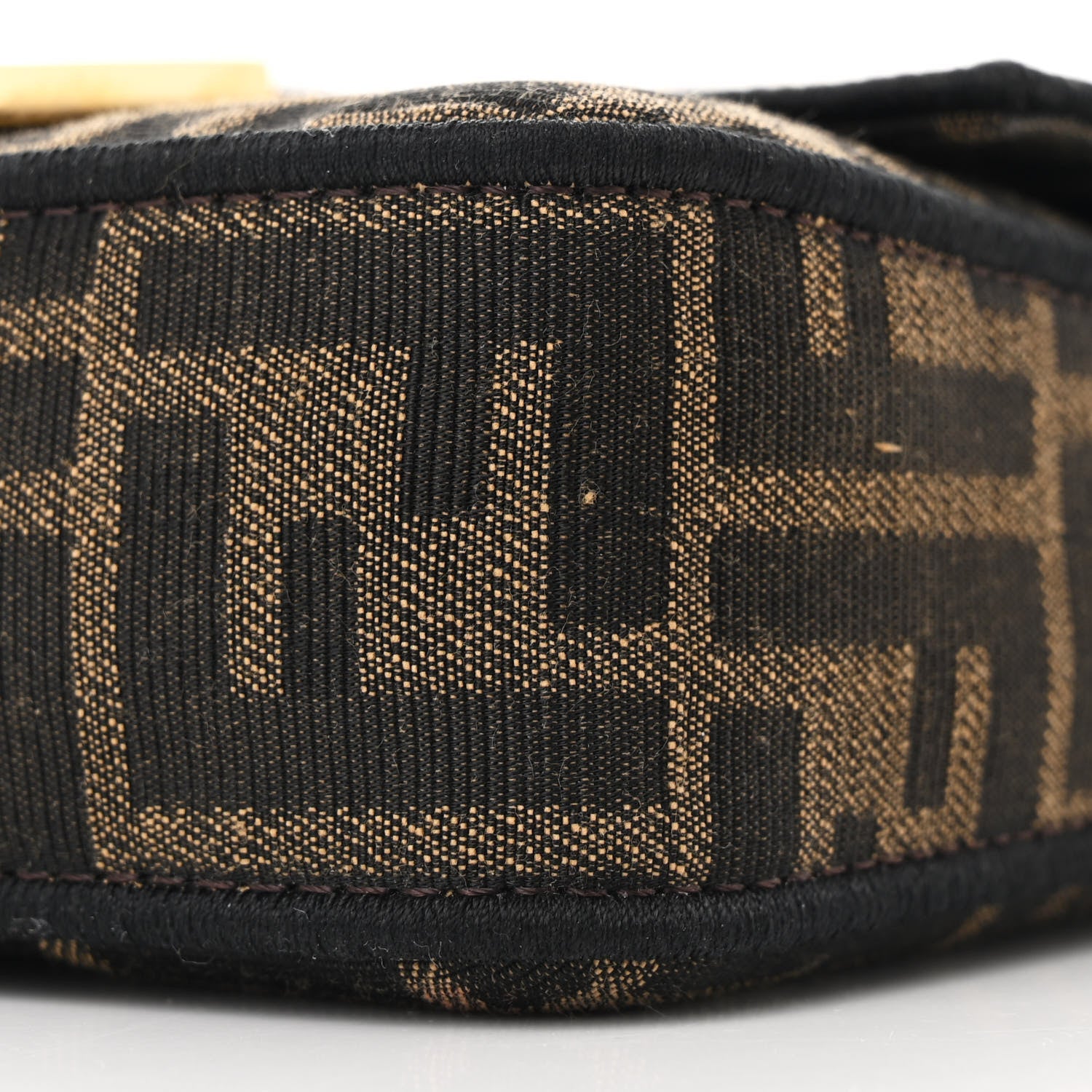 Fendi Fabric Jacquard FF 1974 Mini Baguette Tobacco Moro Black 11 of 11