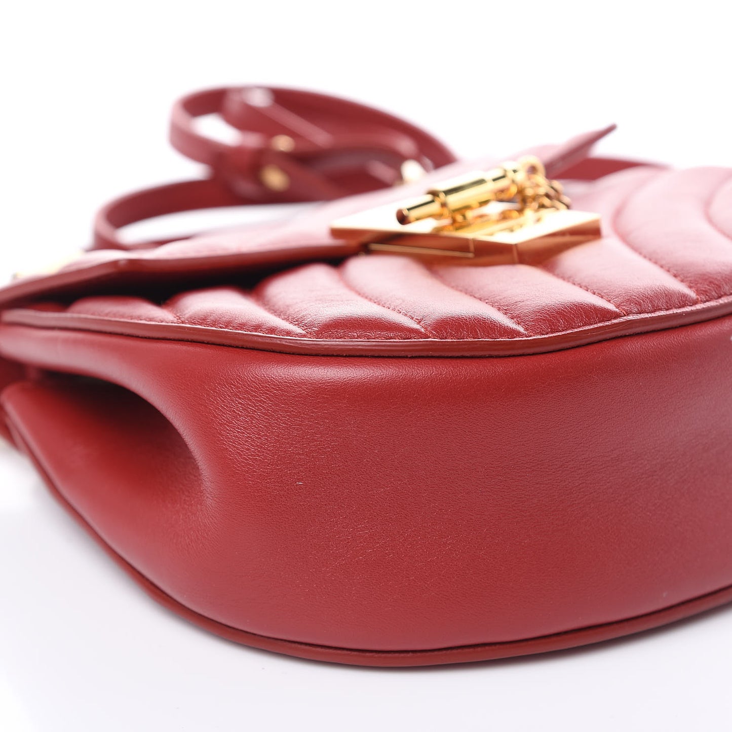 Calfskin Quilted Mini Drew Bijou Shoulder Bag Dahlia Red