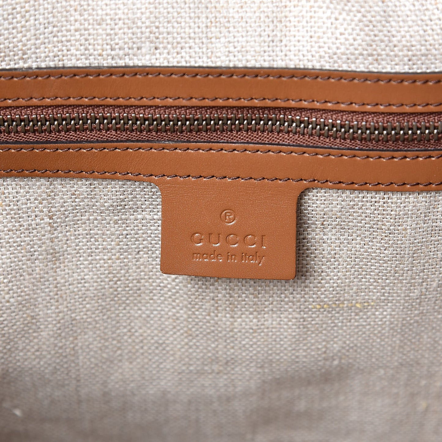 Monogram Medium Lady Web Boston Bag Beige Cuir
