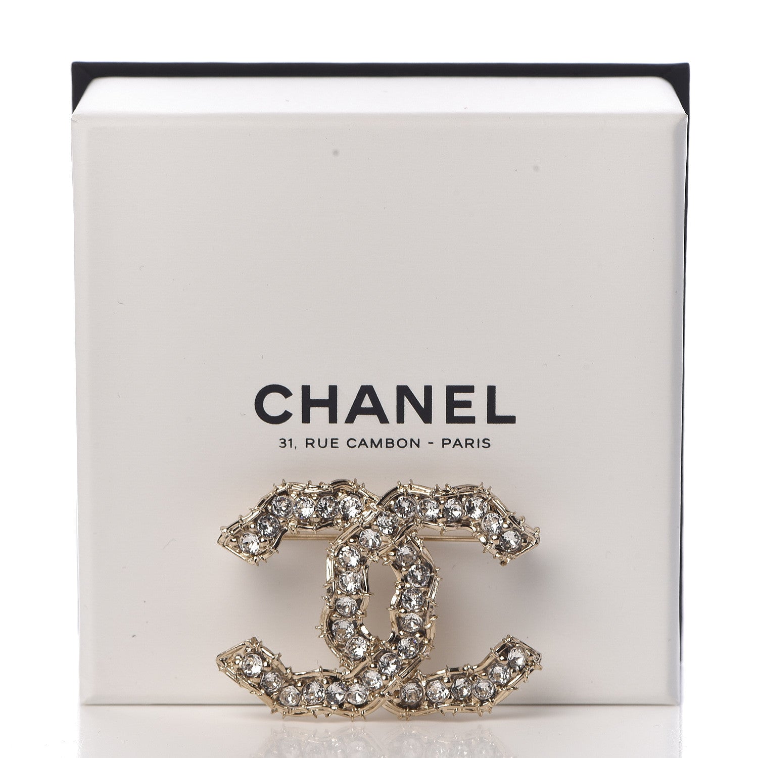 Chanel Crystal CC Camellia Express Brooch Gold 5 of 5