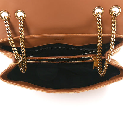 Saint Laurent Suede Y Quilted Monogram Medium Loulou Chain Satchel Cinnamon 5 of 11