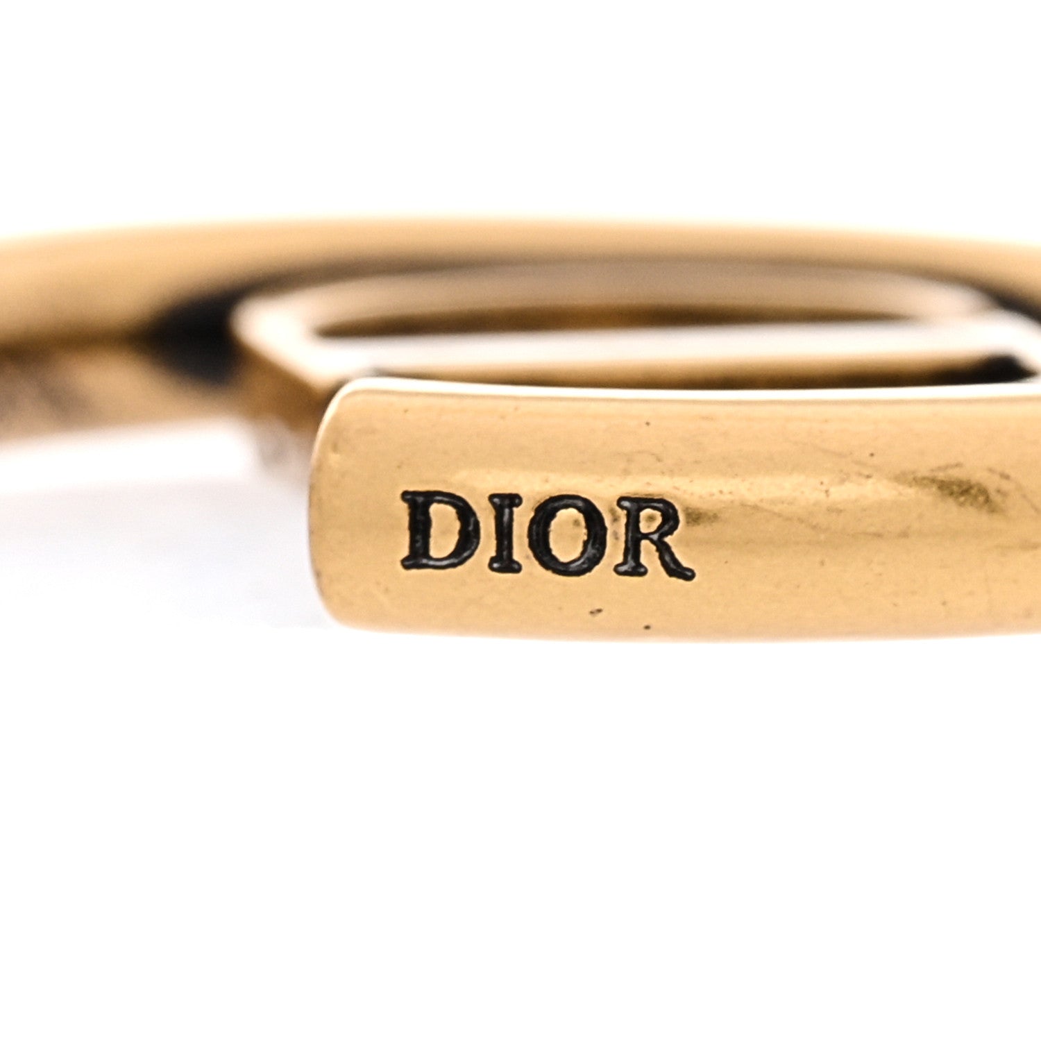 Christian Dior Metal 30 Montaigne Hoop Earrings Aged Gold 1815287