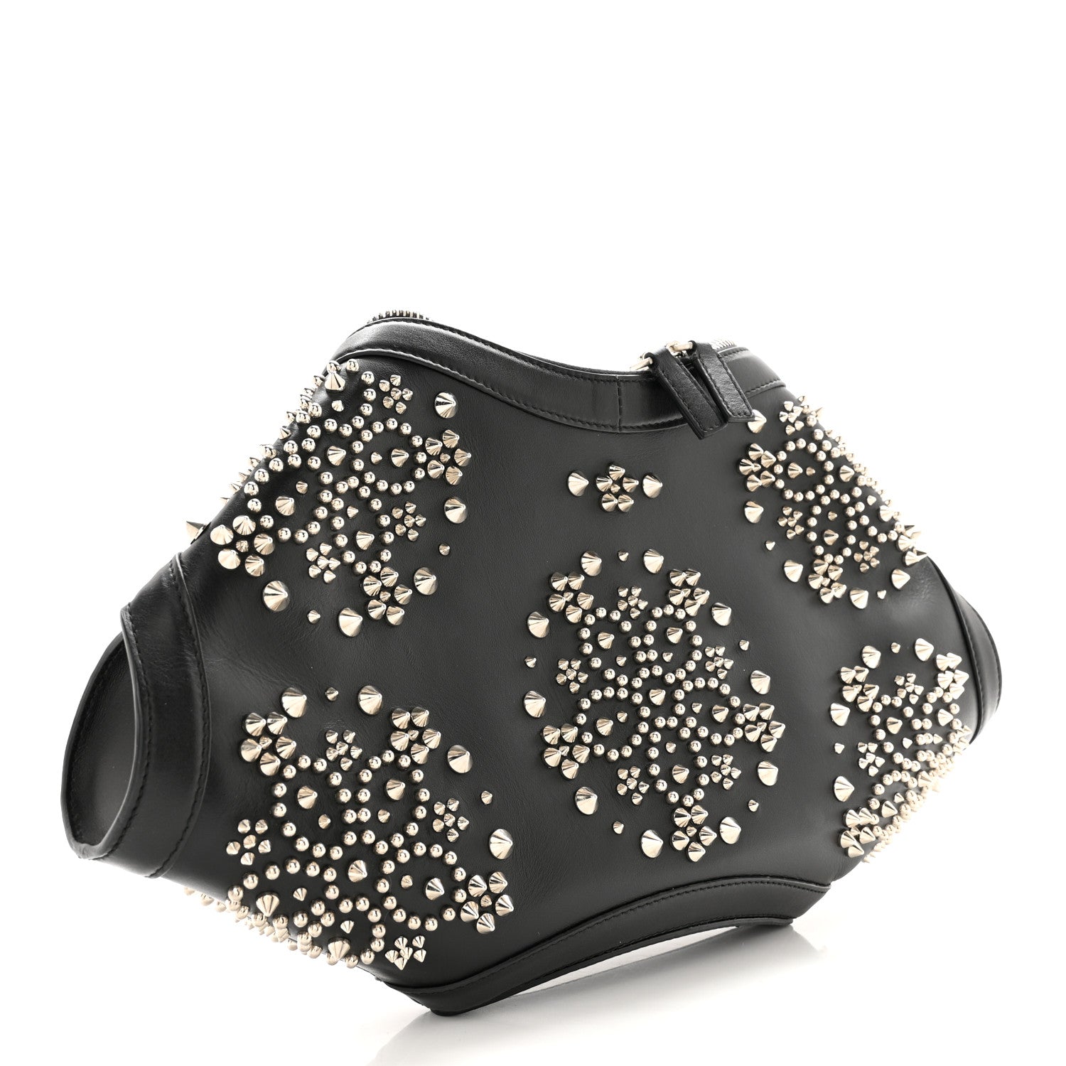 Alexander McQueen Calfskin Studded De Manta Clutch Black 3 of 9