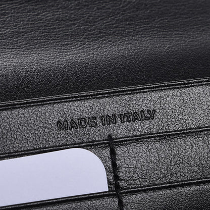 Saint Laurent Calfskin Crocodile Embossed Large Monogram Flap Wallet Black 7 of 8