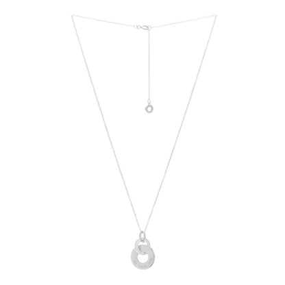 Tiffany Sterling Silver 1837 Double Interlocking Drop Pendant Necklace 3 of 7