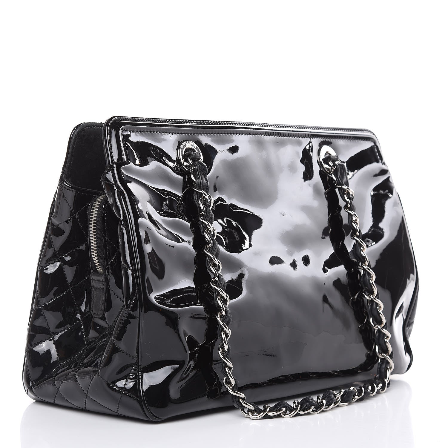 Chanel Vinyl Lipstick Ligne Tote Black 3 of 17
