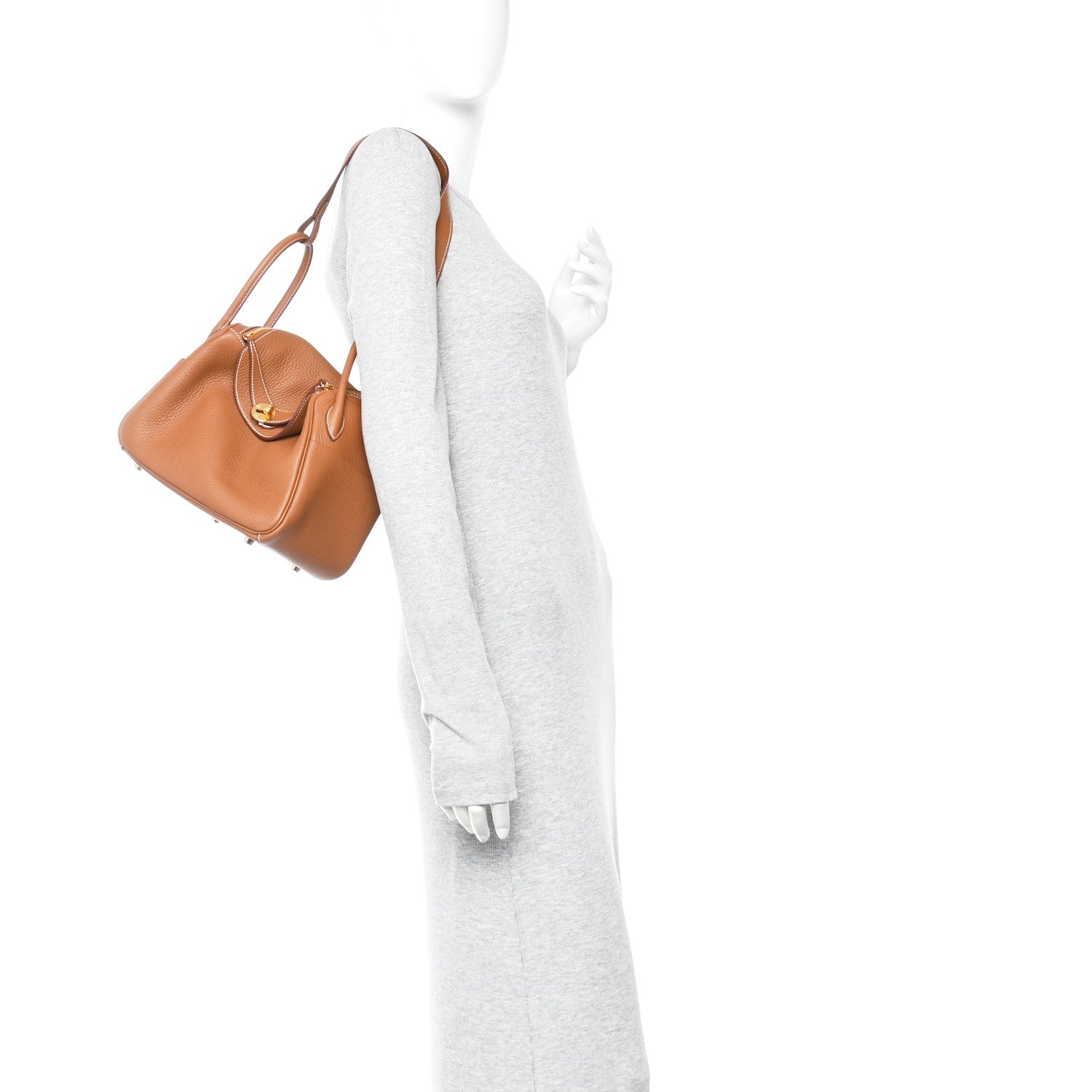 Hermes Taurillon Clemence Lindy 26 Gold 2 of 11