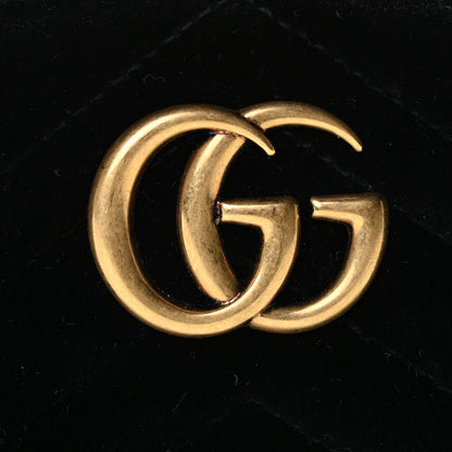 Gucci Velvet Matelasse GG Marmont Belt Bag 85 34 Black 9 of 9