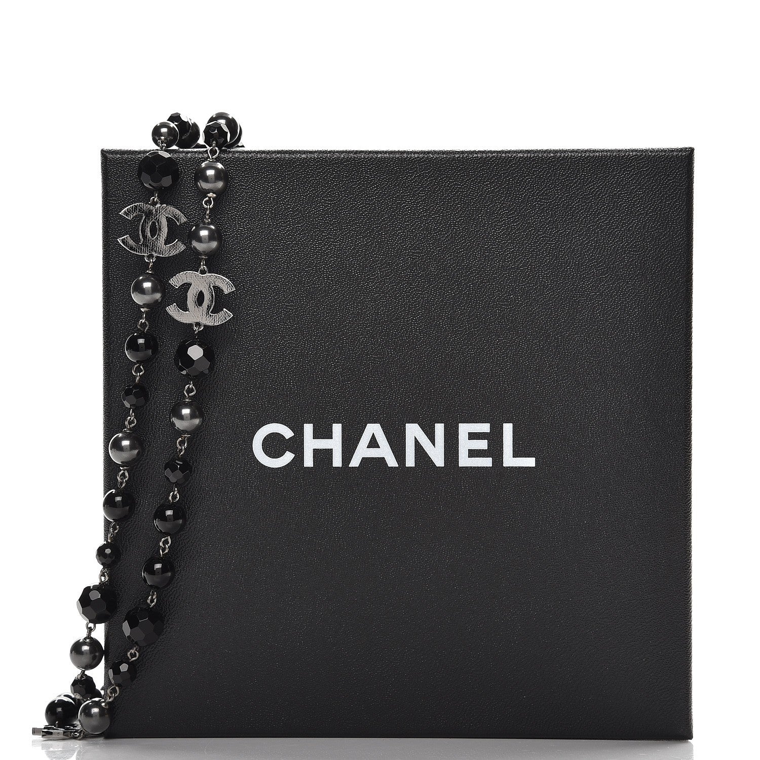 Chanel Ruthenium Beaded CC Long Necklace Black 4 of 4