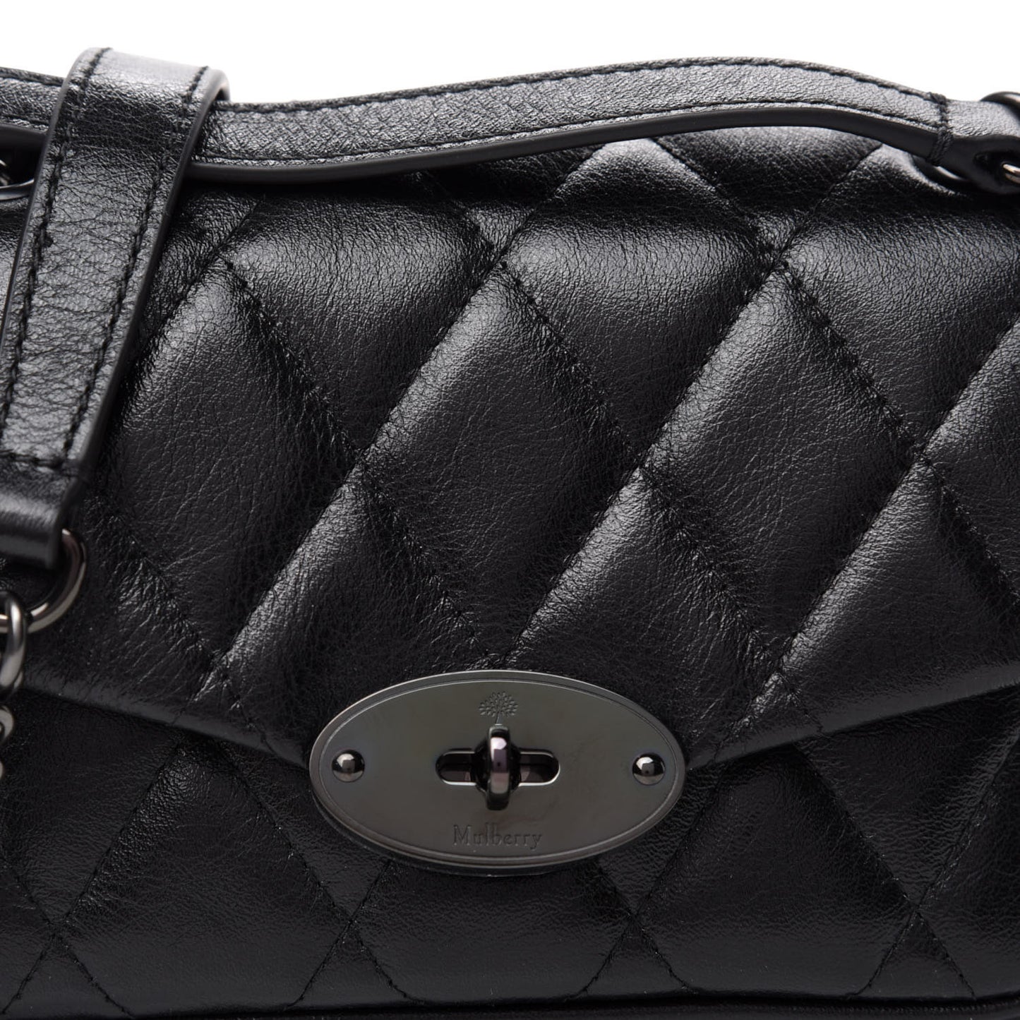 Shiny Calfskin Quilted Mini Darley Shoulder Bag Black