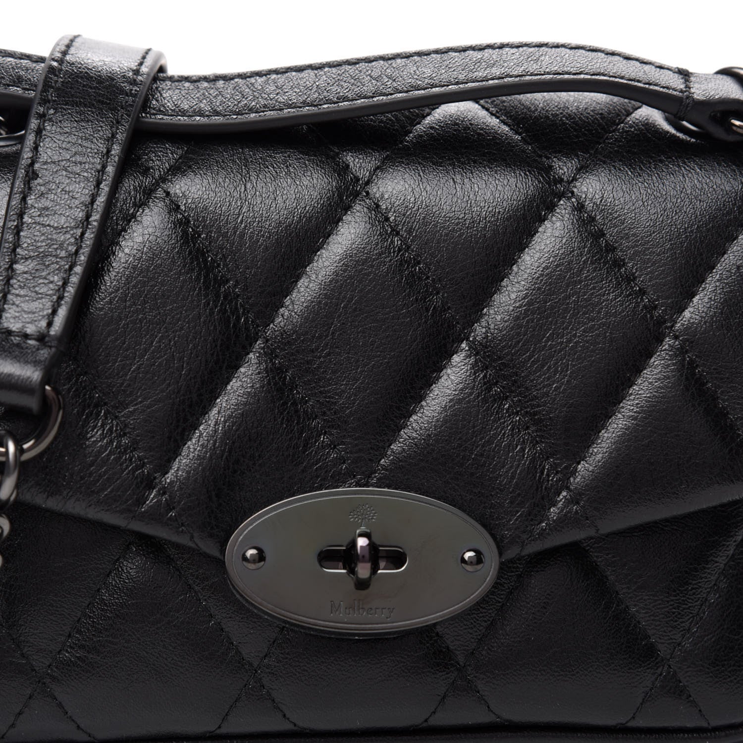 Mulberry Shiny Calfskin Quilted Mini Darley Shoulder Bag Black 11 of 11