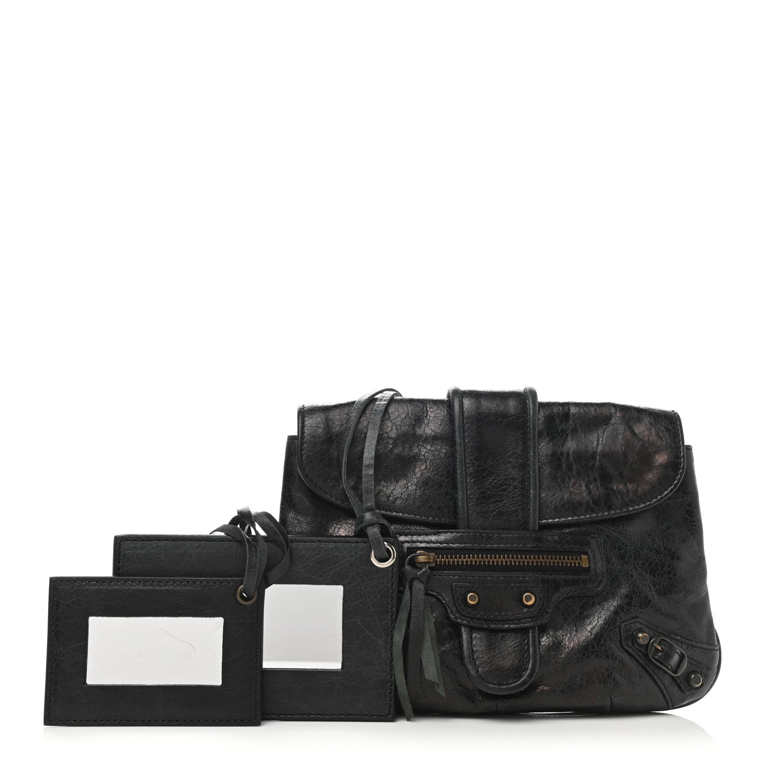 Balenciaga Agneau Classic Hardware Pouch Flap Clutch Black 1 of 8