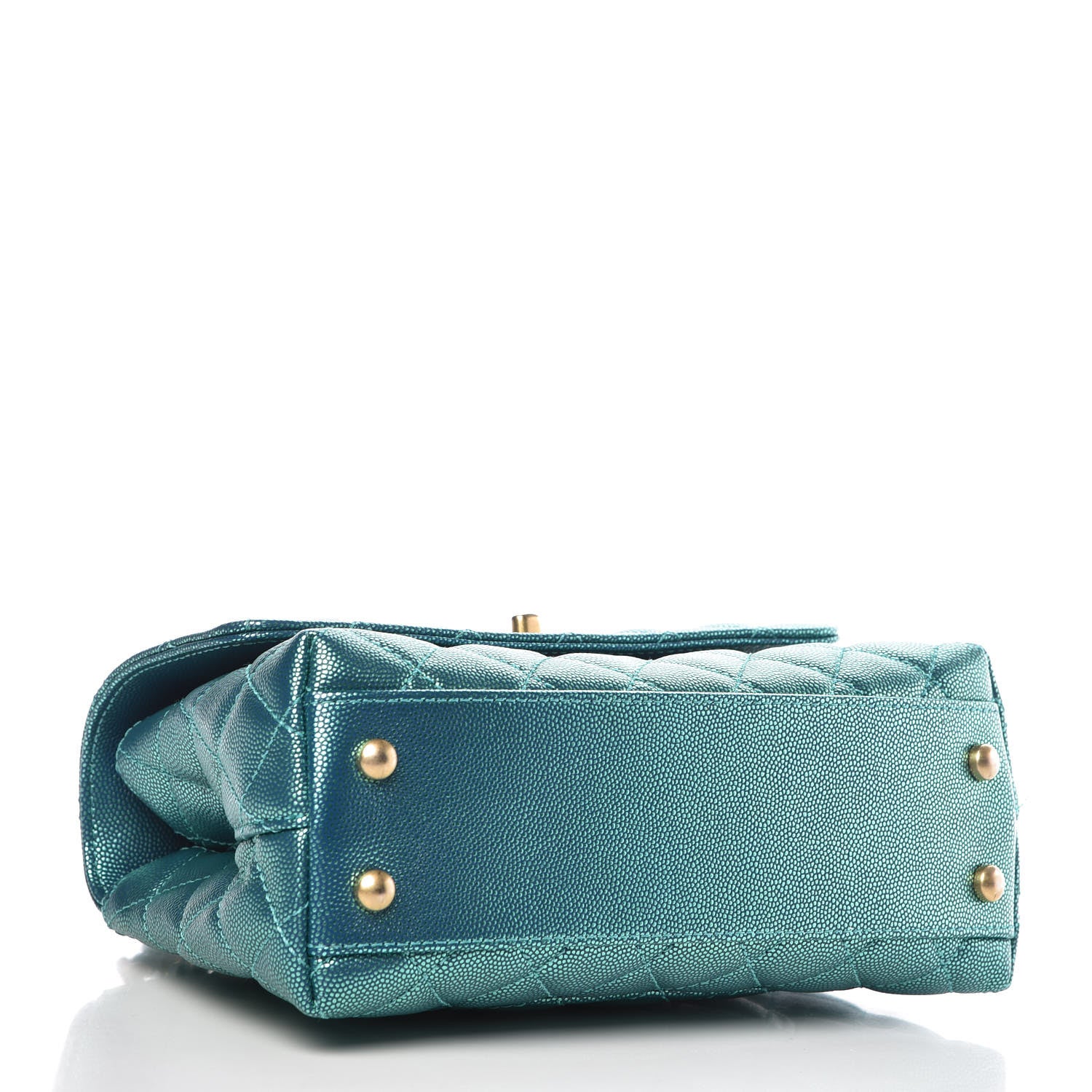 Chanel Metallic Caviar Quilted Mini Coco Handle Flap Blue 6 of 12