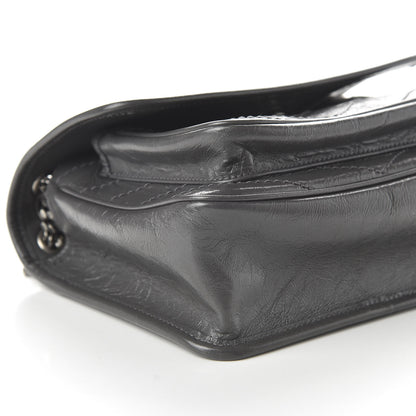Saint Laurent Crinkled Calfskin Matelasse Monogram Baby Niki Chain Satchel Storm 6 of 10