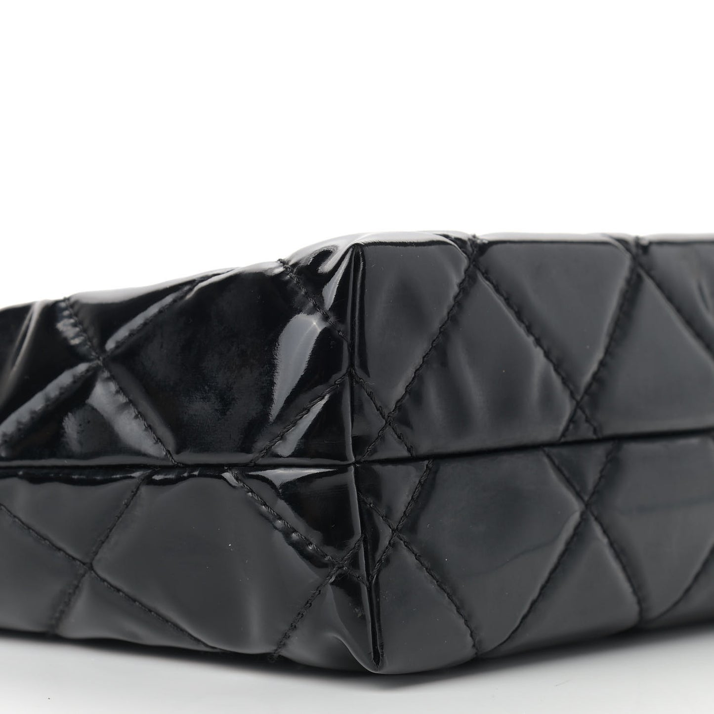 Vinyl Quilted In the Business Flap Bag Black