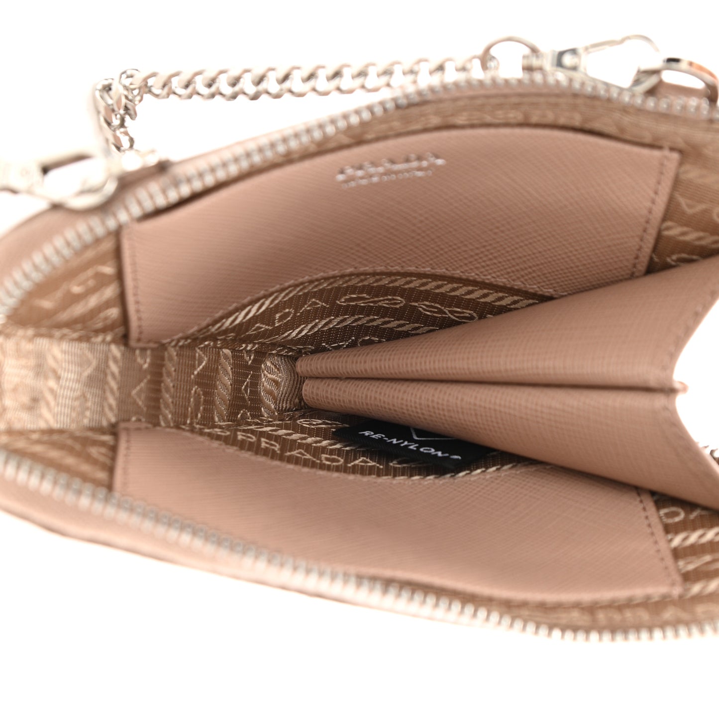 Saffiano Mini Triangle Crossbody Pouch Cipria