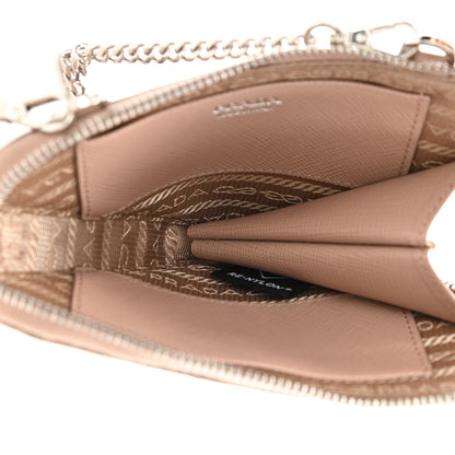 Prada Saffiano Mini Triangle Crossbody Pouch Cipria 5 of 12