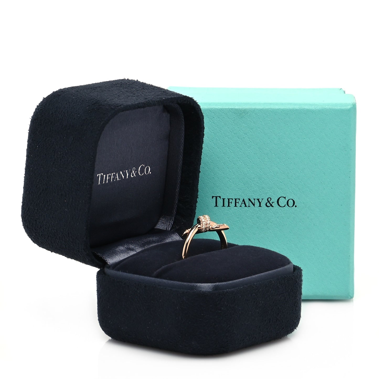 18K Rose Gold Diamond Small Knot Ring 49 5