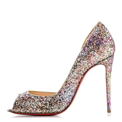 Christian Louboutin Glitter Demi You 100 Pumps 35 Rosette Gold 1 of 7