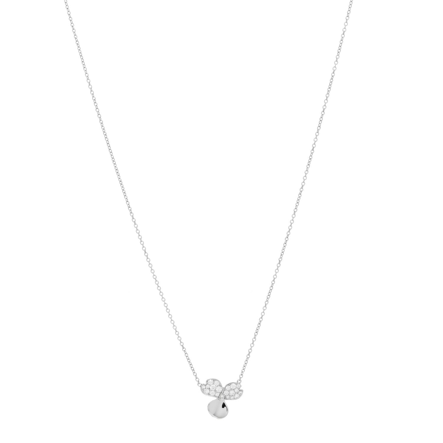 Tiffany Platinum Diamond .17ctw Small Paper Flowers Pendant Necklace 1 of 3
