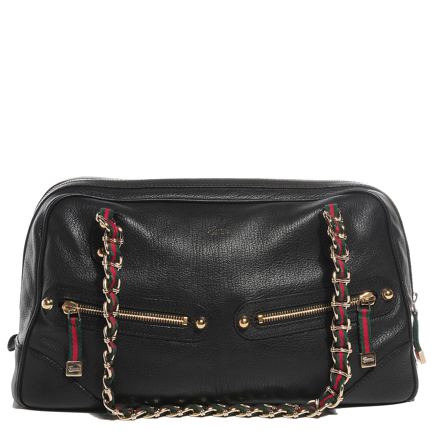 Leather Capri Large Bowler Black