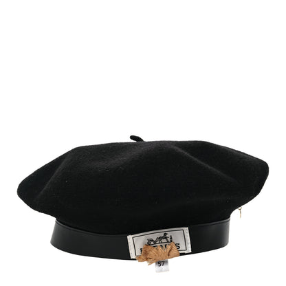 Hermes Merinos Wool Felt Felicity Beret Hat 57 Black 3 of 7