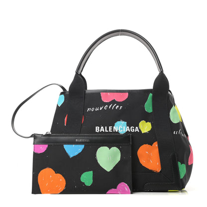 Balenciaga Canvas Archive Hearts S Navy Cabas Black Multicolor 1 of 13
