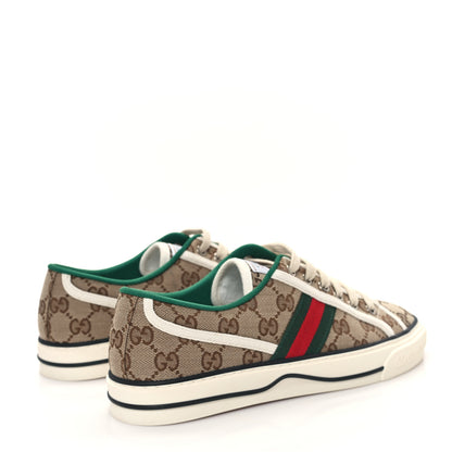 Gucci GG Monogram Web Womens 1977 Tennis Sneakers 39 Beige Ebony Mystic White 4 of 8