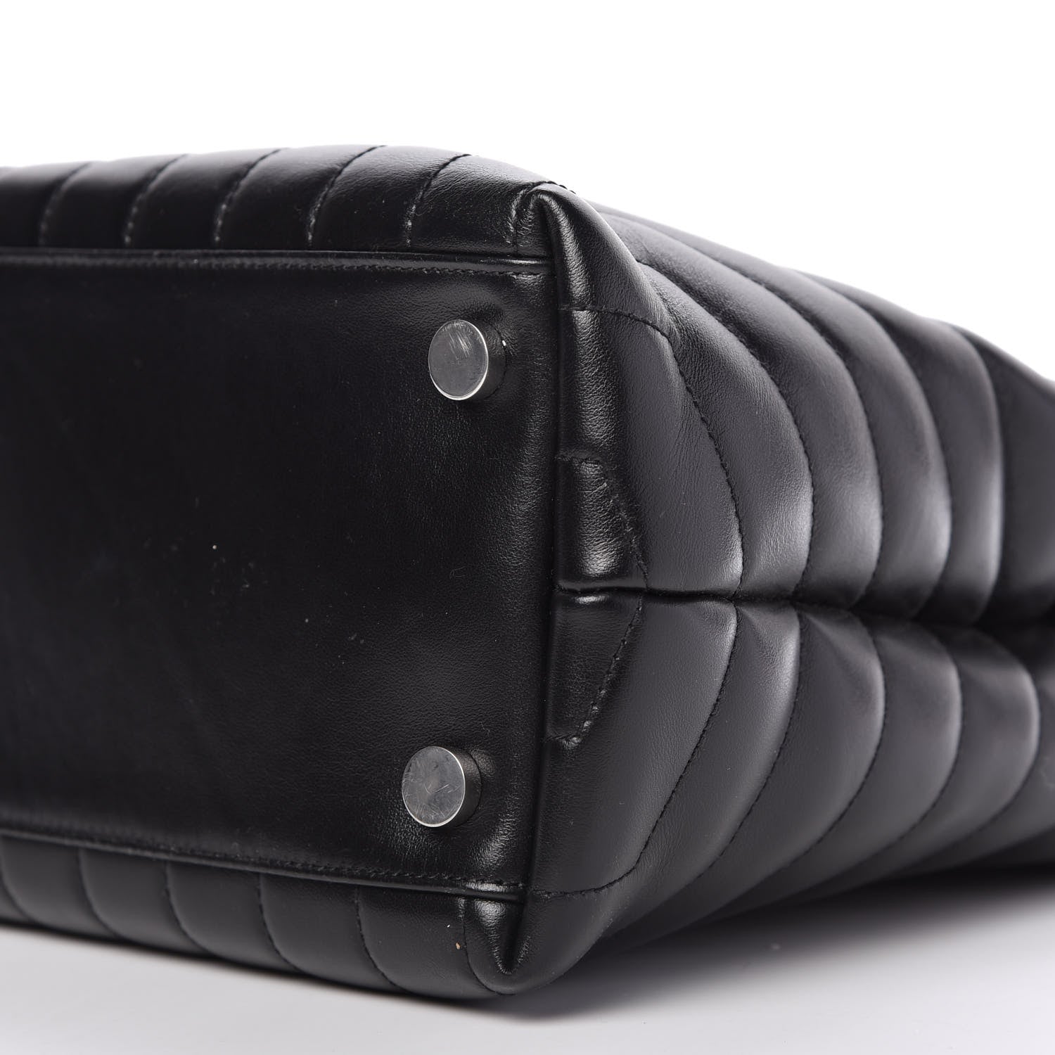 Saint Laurent Calfskin Y Quilted Monogram Large Loulou Shopper Black 7 of 10