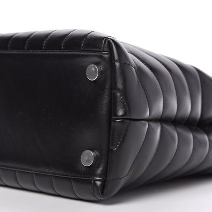 Saint Laurent Calfskin Y Quilted Monogram Large Loulou Shopper Black 7 of 10