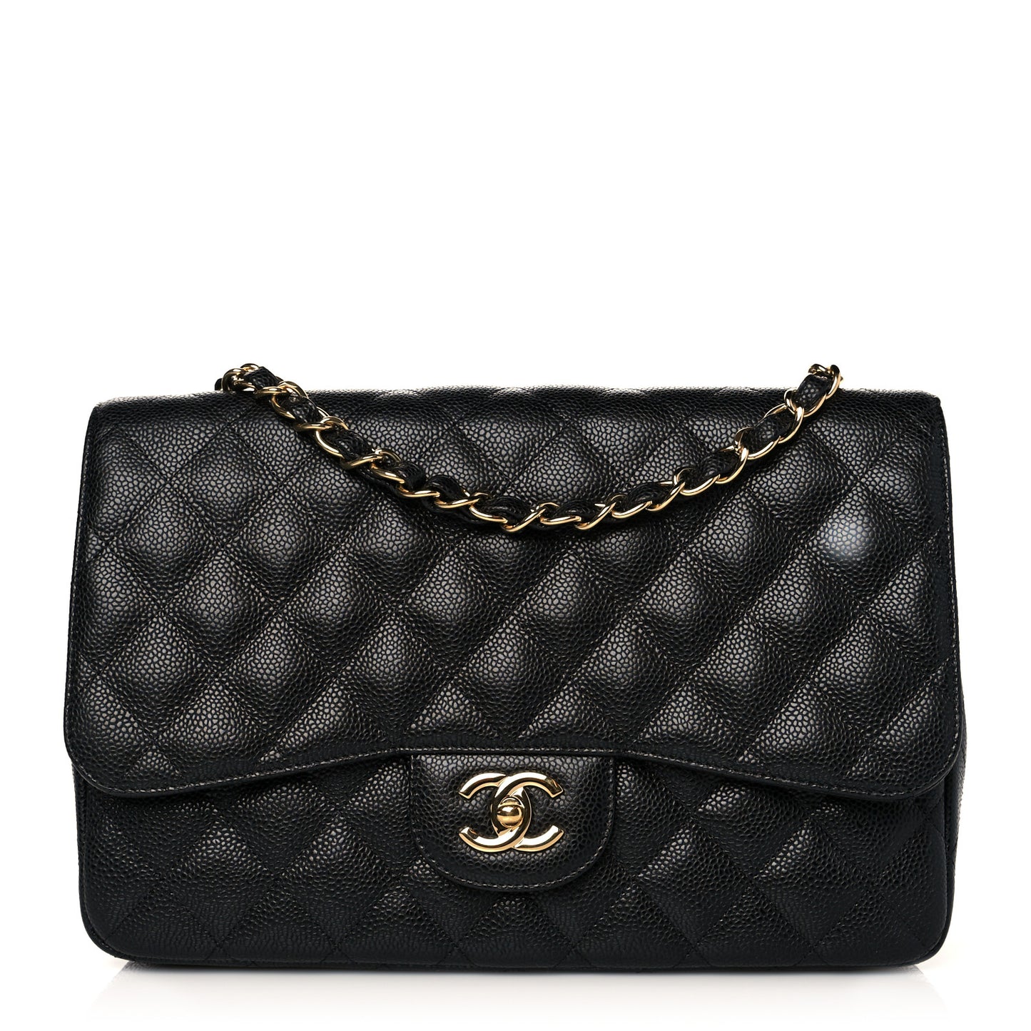 Caviar Quilted Jumbo Single Flap Black