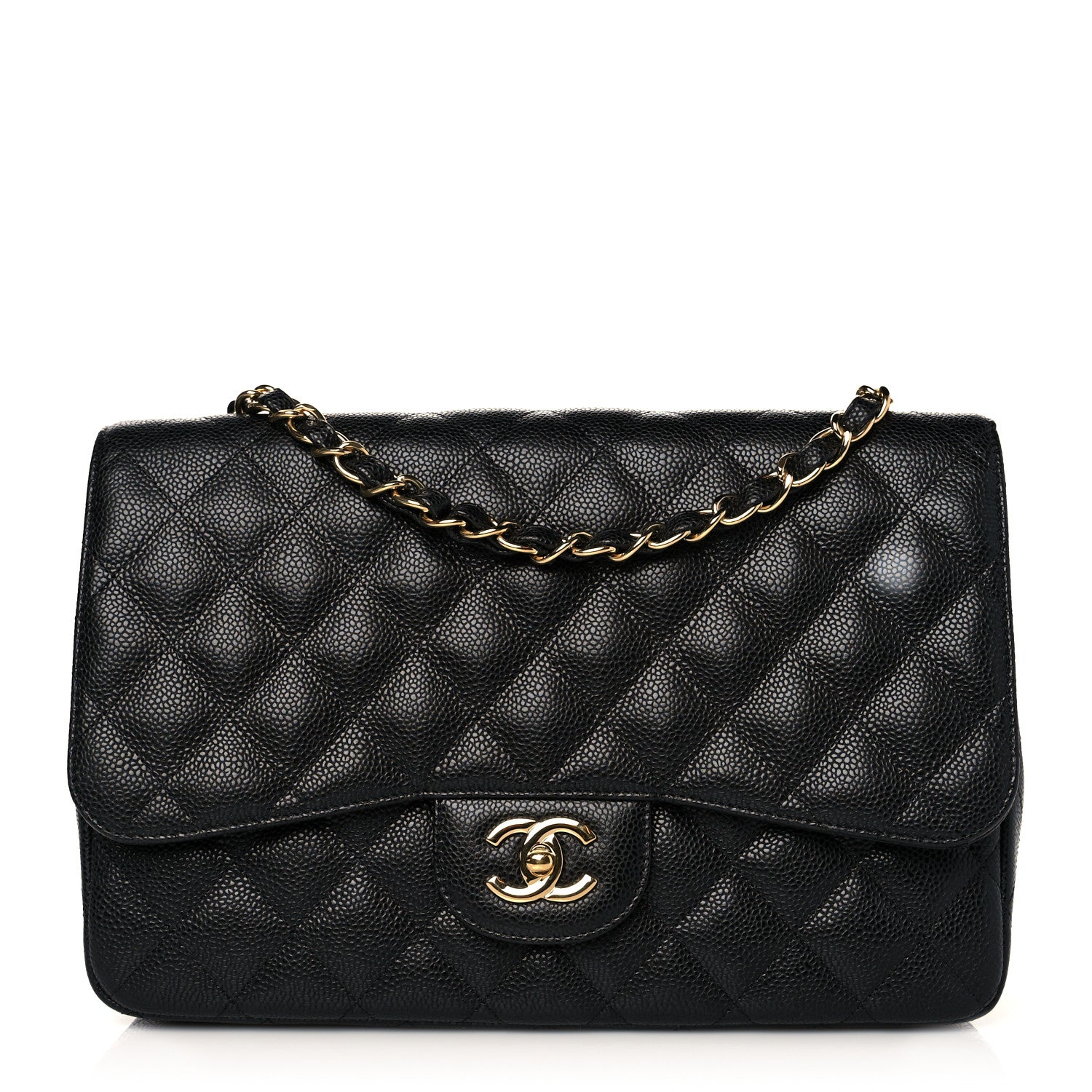 Chanel Caviar Quilted Jumbo Single Flap Black 1 of 10