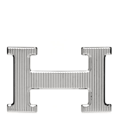 Hermes Palladium Strie 32mm H Belt Buckle 1 of 3