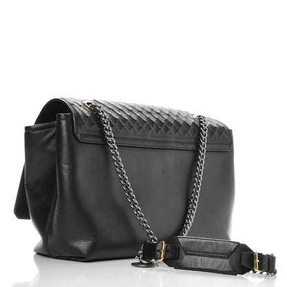 Lanvin Hammered Calfskin Large Happy Edgy Shoulder Bag Black 3 of 7
