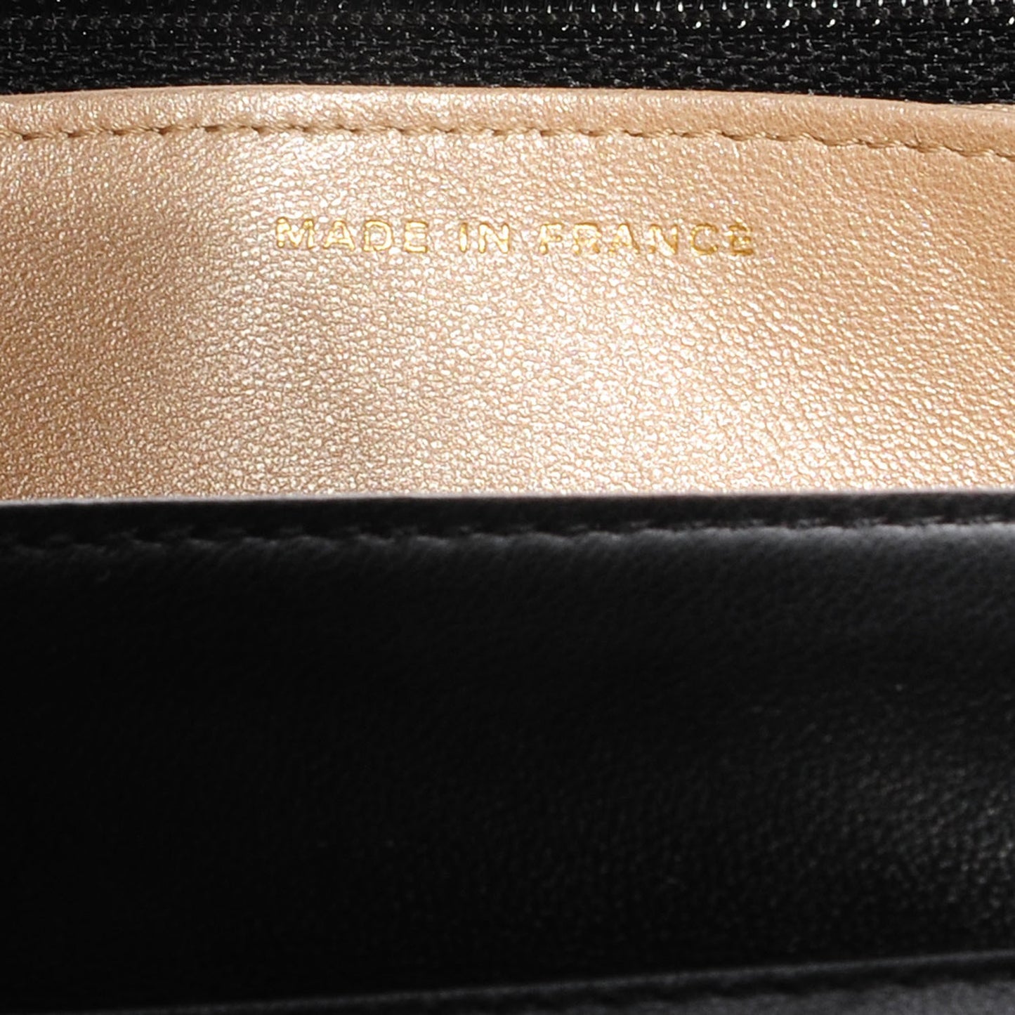 Lambskin Camellia Wallet on Chain WOC Black